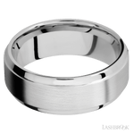 8 mm wide Stepped Bevel 14K White Gold band. - Diamonds By Rothschild