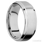 8 mm wide Stepped Bevel 14K White Gold band. - Diamonds By Rothschild
