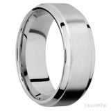 8 mm wide Stepped Bevel 14K White Gold band. - Diamonds By Rothschild