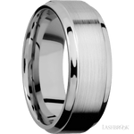 8 mm wide Stepped Bevel 14K White Gold band. - Diamonds By Rothschild