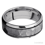 8 mm wide/Beveled/Cobalt Chrome band with one 5 mm Centered inlay of Tantalum. - Diamonds By Rothschild