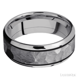 8 mm wide/Beveled/Cobalt Chrome band with one 5 mm Centered inlay of Tantalum. - Diamonds By Rothschild