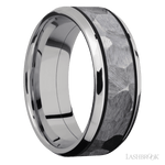 8 mm wide/Beveled/Cobalt Chrome band with one 5 mm Centered inlay of Tantalum. - Diamonds By Rothschild