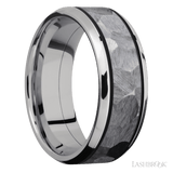 8 mm wide/Beveled/Cobalt Chrome band with one 5 mm Centered inlay of Tantalum. - Diamonds By Rothschild