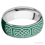 8 mm wide/Domed/Cobalt Chrome band with a laser carved Celtic 17 pattern. - Diamonds By Rothschild