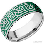 8 mm wide/Domed/Cobalt Chrome band with a laser carved Celtic 17 pattern. - Diamonds By Rothschild
