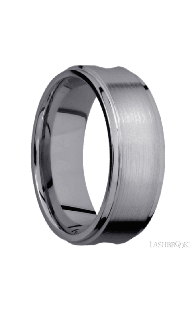 8 mm wide/Flat Grooved Edges/Tantalum band with one 5 mm Centered inlay of Walnut. - Diamonds By Rothschild
