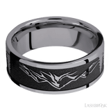 8 mm wide/Flat/Tantalum band with a laser carved Mountain 2 pattern. - Diamonds By Rothschild