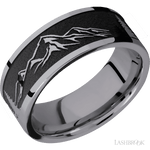 8 mm wide/Flat/Tantalum band with a laser carved Mountain 2 pattern. - Diamonds By Rothschild