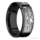 8 mm wide/Flat/Zirconium band with one 6 mm Centered inlay of Kinetic. - Diamonds By Rothschild