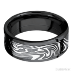 8 mm wide/Flat/Zirconium band with one 6 mm Centered inlay of Kinetic. - Diamonds By Rothschild