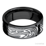 8 mm wide/Flat/Zirconium band with one 6 mm Centered inlay of Kinetic. - Diamonds By Rothschild
