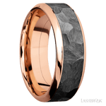 8 mm wide/High Bevel/14K Rose Gold band with one 5 mm Centered inlay of Zirconium. - Diamonds By Rothschild