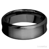 8 mm wide/High Bevel/Zirconium band featuring inlays of Forged Carbon Fiber and Red Apple. - Diamonds By Rothschild