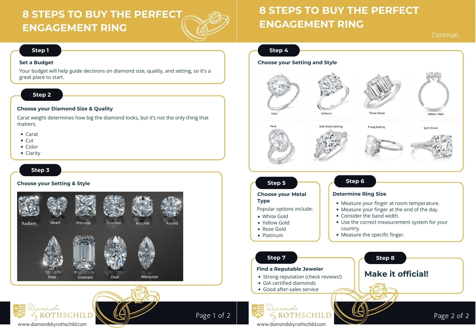 8 Steps to Buying the Perfect Engagement Ring - Printable Guide