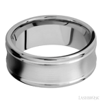 9 mm wide Concaved Center Round Edges 14K White Gold band. - Diamonds By Rothschild