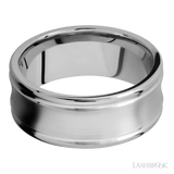 9 mm wide Concaved Center Round Edges 14K White Gold band. - Diamonds By Rothschild