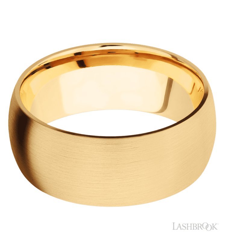 9 mm wide Domed 14K Yellow Gold band. - Diamonds By Rothschild