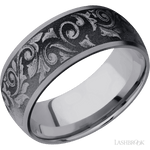 9 mm wide/Domed/Tantalum band with a laser carved Western Scroll pattern. - Diamonds By Rothschild