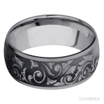 9 mm wide/Domed/Tantalum band with a laser carved Western Scroll pattern. - Diamonds By Rothschild