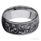 9 mm wide/Domed/Tantalum band with a laser carved Western Scroll pattern. - Diamonds By Rothschild