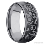 9 mm wide/Domed/Tantalum band with a laser carved Western Scroll pattern. - Diamonds By Rothschild