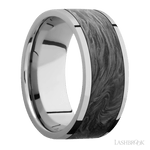 9 mm wide/Flat/Titanium band with one 7 mm Centered inlay of Forged Carbon Fiber. - Diamonds By Rothschild