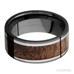 9 mm wide/Flat/Zirconium band featuring inlays of Titanium and Sapele. - Diamonds By Rothschild