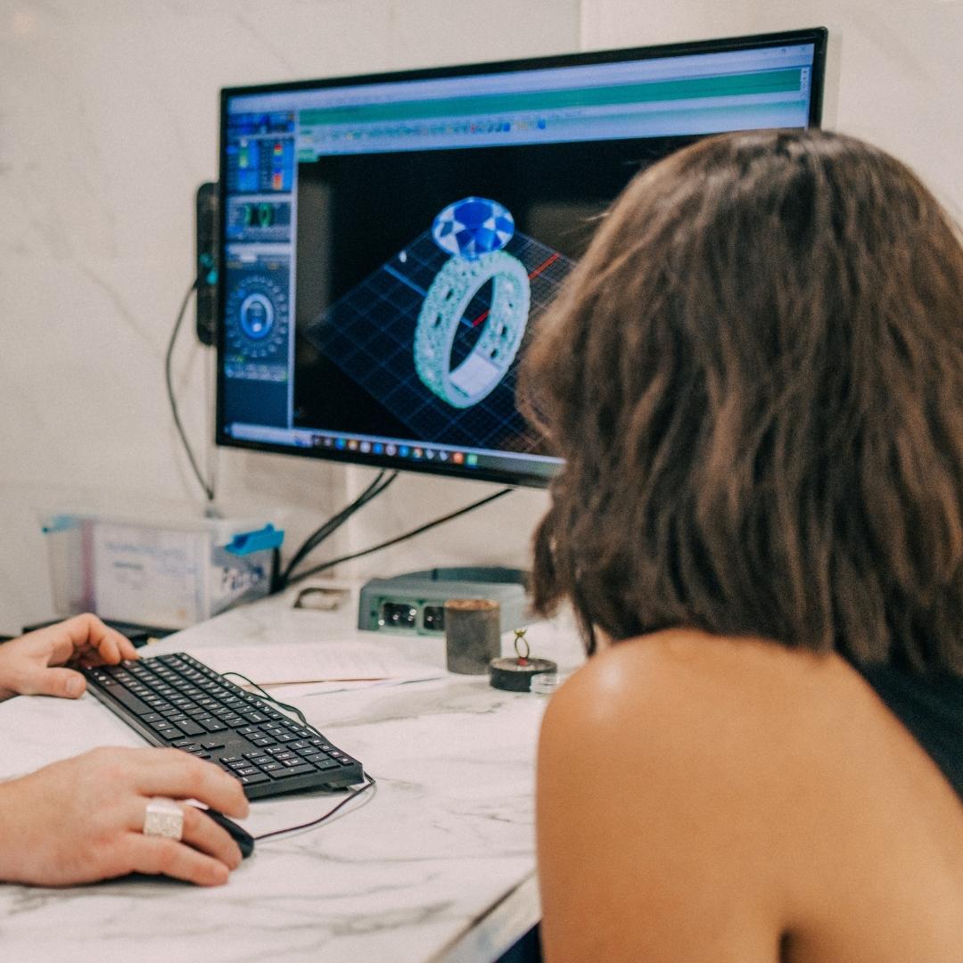 Custom ring design consultation at Diamonds by Rothschild