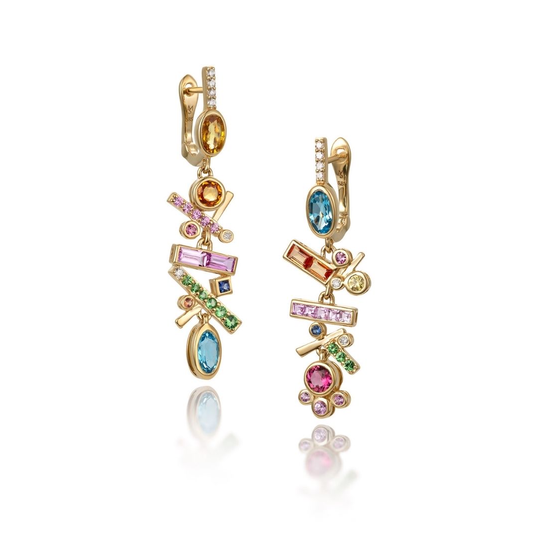 Falling Stars Dangle Earring - Martha Seely Designs