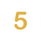Gold number '5' on a white background