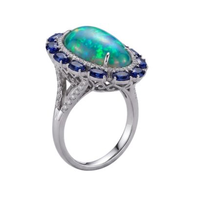 Opal and Sapphire Estate Ring