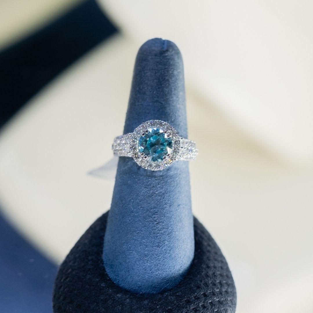 Vintage jewelry with blue center stone
