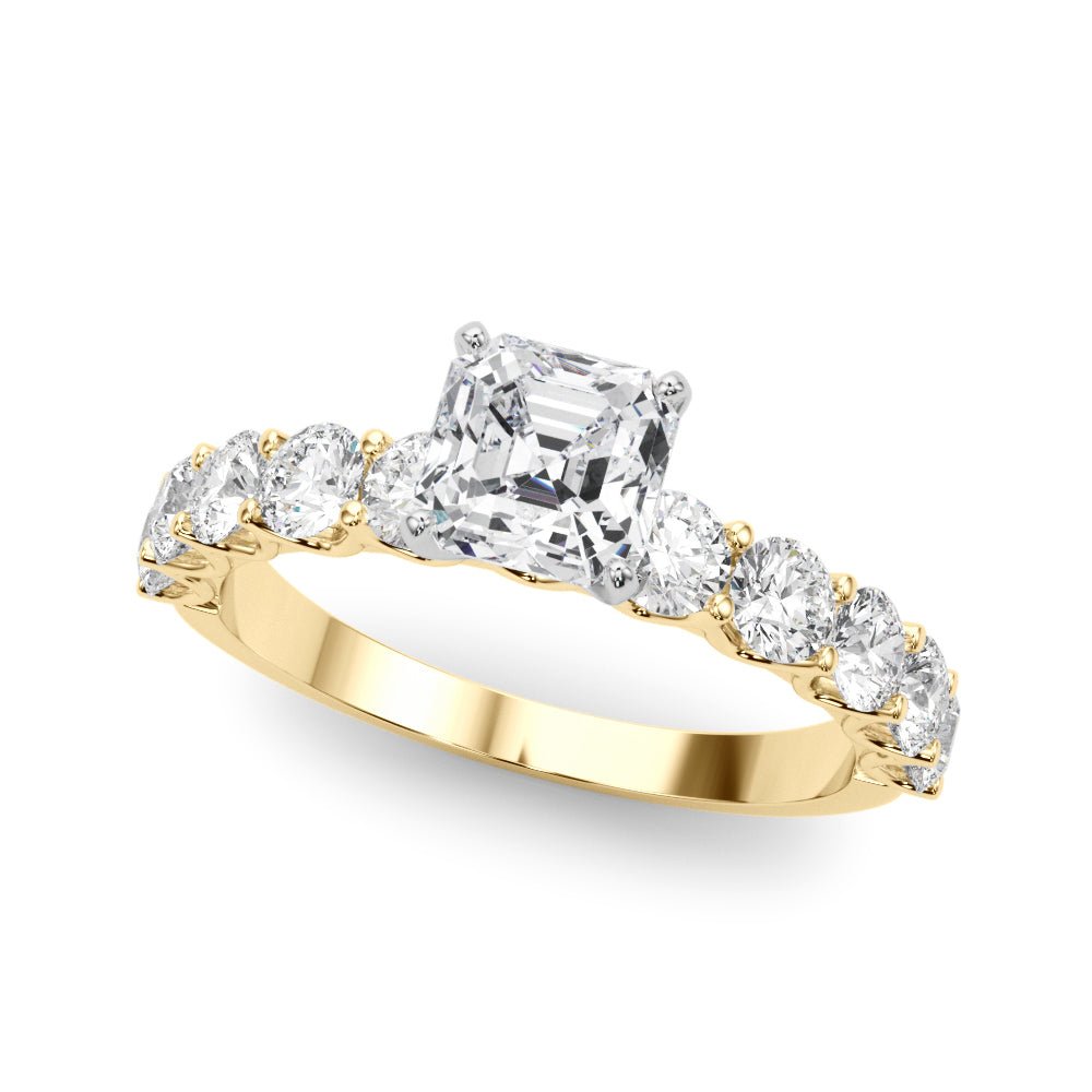 Asscher Cut Center Large Pavé Engagement Ring - Diamonds By Rothschild