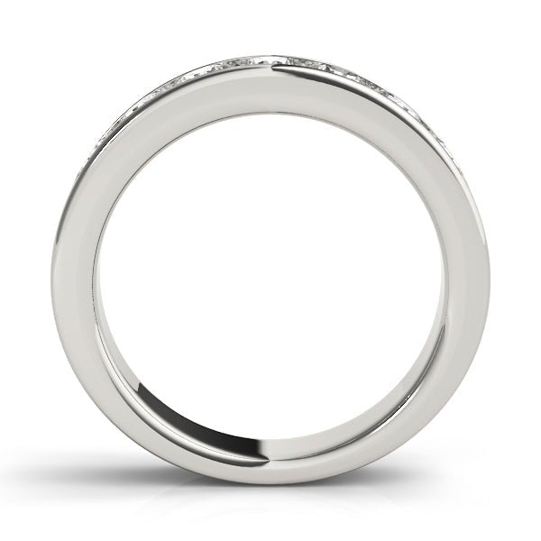 Beautiful 7 Stone Round Diamond Channel Pavé Wedding Band - Diamonds By Rothschild
