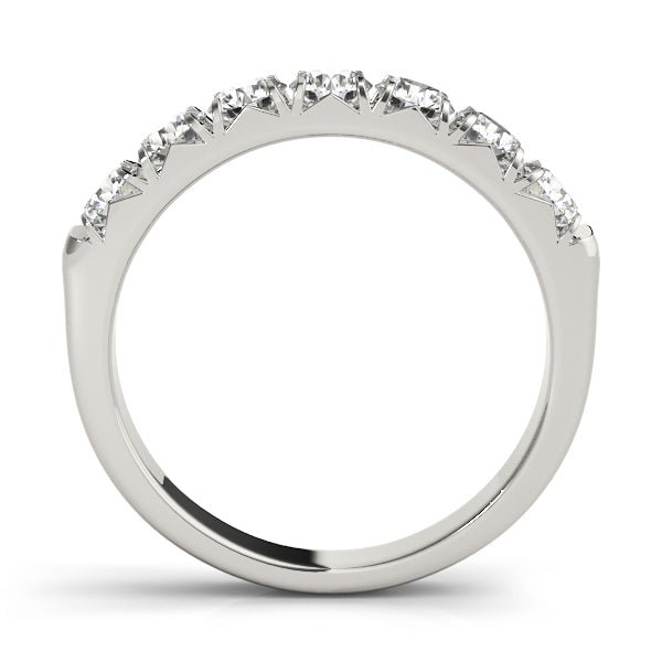Bold & Dazzling 7 - Stone Round Diamond Sweetheart Pavé Wedding Band - Diamonds By Rothschild