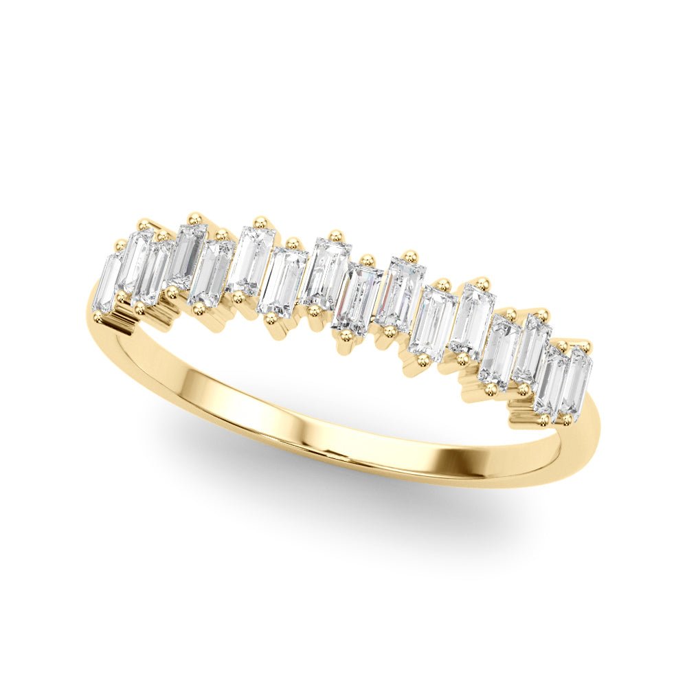 Bold & Stylish Baguette Pavé Diamond Straight Wedding Band - Diamonds By Rothschild