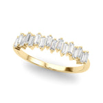 Bold & Stylish Baguette Pavé Diamond Straight Wedding Band - Diamonds By Rothschild
