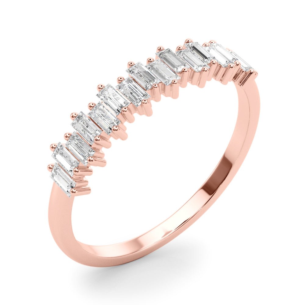 Bold & Stylish Baguette Pavé Diamond Straight Wedding Band - Diamonds By Rothschild