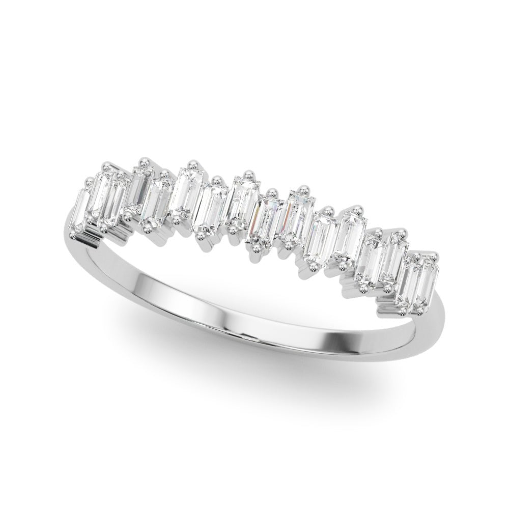 Bold & Stylish Baguette Pavé Diamond Straight Wedding Band - Diamonds By Rothschild