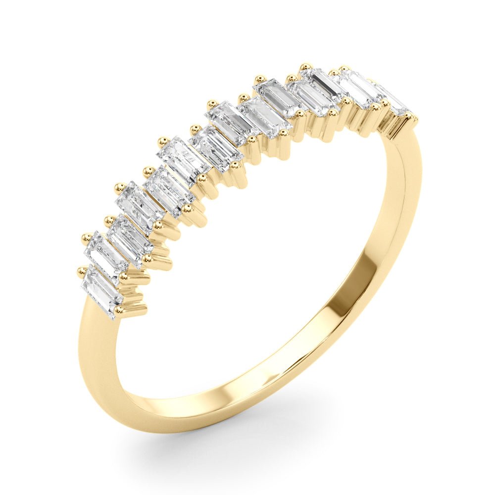 Bold & Stylish Baguette Pavé Diamond Straight Wedding Band - Diamonds By Rothschild