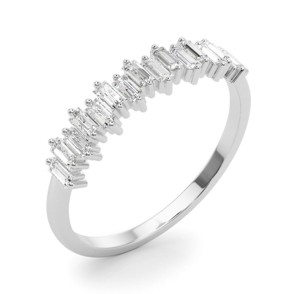 Bold & Stylish Baguette Pavé Diamond Straight Wedding Band - Diamonds By Rothschild