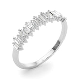 Bold & Stylish Baguette Pavé Diamond Straight Wedding Band - Diamonds By Rothschild