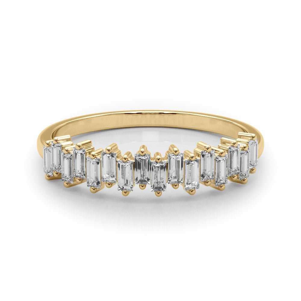Bold & Stylish Baguette Pavé Diamond Straight Wedding Band - Diamonds By Rothschild