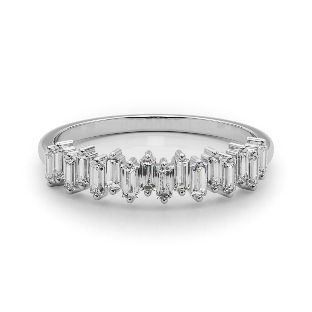 Bold & Stylish Baguette Pavé Diamond Straight Wedding Band - Diamonds By Rothschild