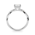 Braided Pavé Shank Oval Center Engagement Ring - Diamonds By Rothschild