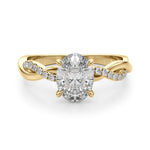 Braided Pavé Shank Oval Center Engagement Ring - Diamonds By Rothschild