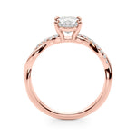 Braided Pavé Shank Oval Center Engagement Ring - Diamonds By Rothschild