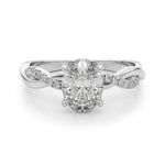 Braided Pavé Shank Oval Center Engagement Ring - Diamonds By Rothschild