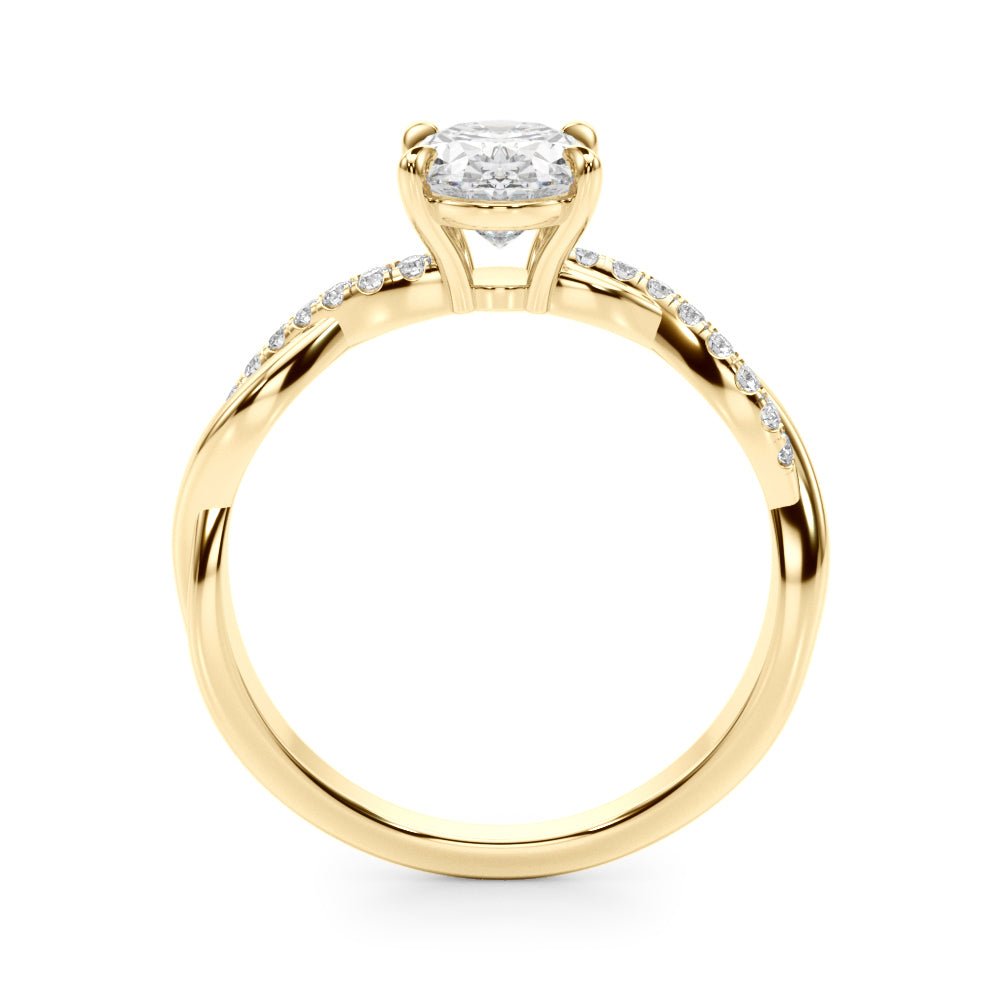 Braided Pavé Shank Oval Center Engagement Ring - Diamonds By Rothschild